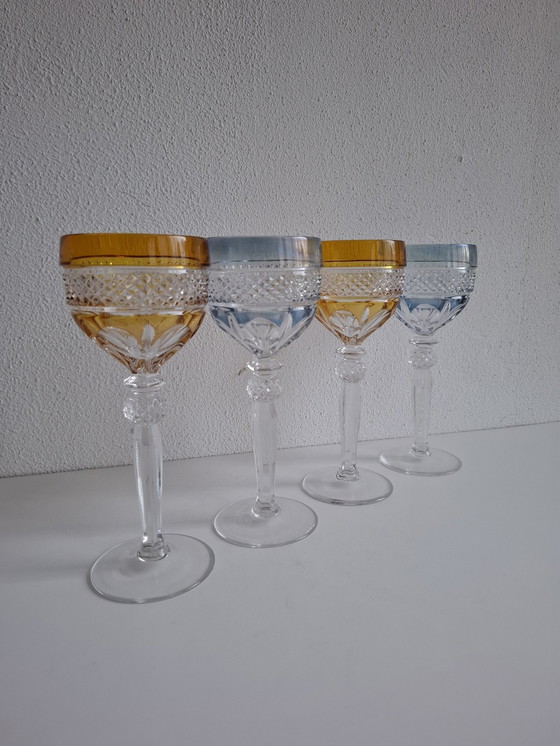 Image 1 of 4 bicchieri da vino in cristallo vintage colorati