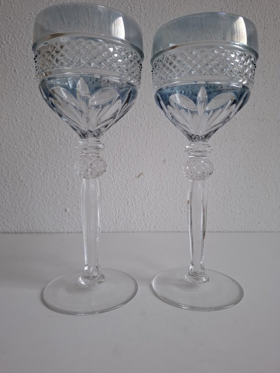 Image 1 of 4 bicchieri da vino in cristallo vintage colorati