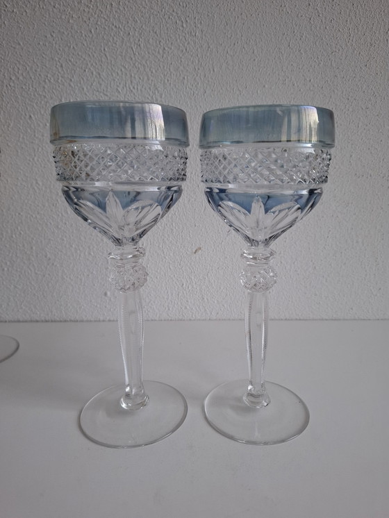 Image 1 of 4 bicchieri da vino in cristallo vintage colorati