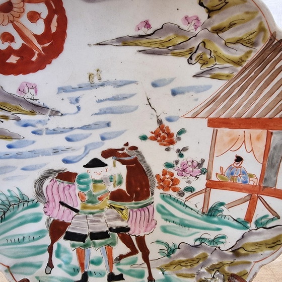 Image 1 of Japanese Porcelain Imari Plate With Samurai, Late 19th Century