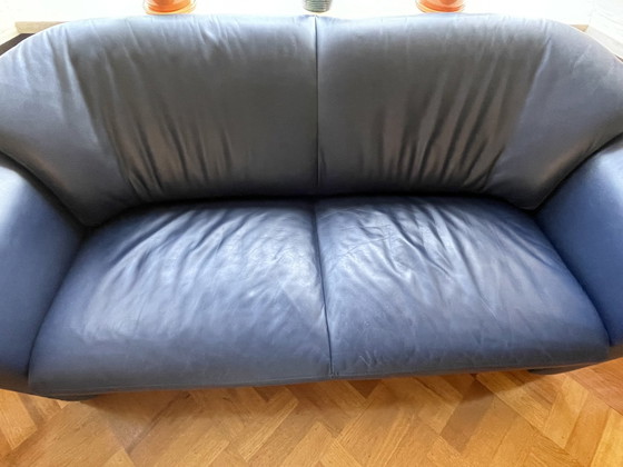 Image 1 of Leolux 2-Seater Sofa Morion Leather Topaz 6427 Night Blue