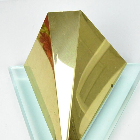 Image 1 of Lampada da parete vintage in ottone e acrilico per Alaska Lux Lighting House Inc, Germania, anni '80