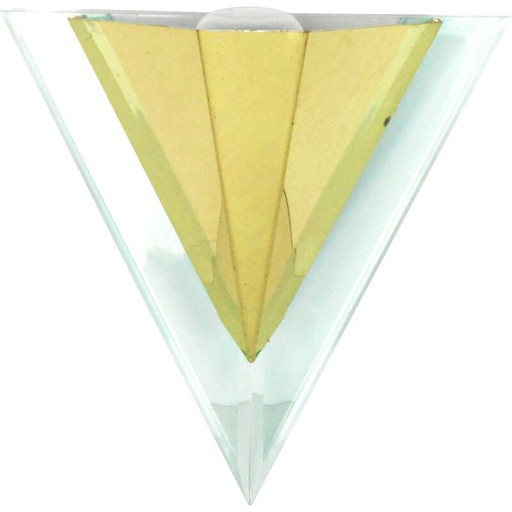 Vintage brass and acrylic wall lamp for Alaska Lux Lighting House Inc, Germany 1980s