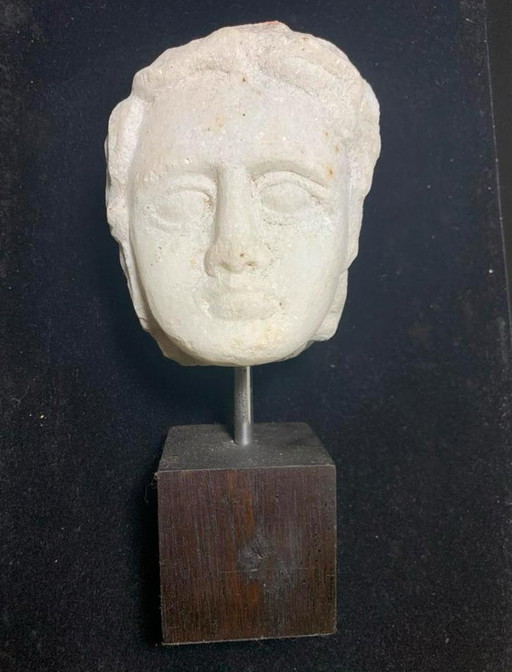 Marble Head on Pedestal