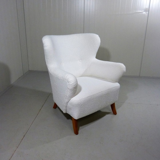 Image 1 of Mid Century Boucle Armchair