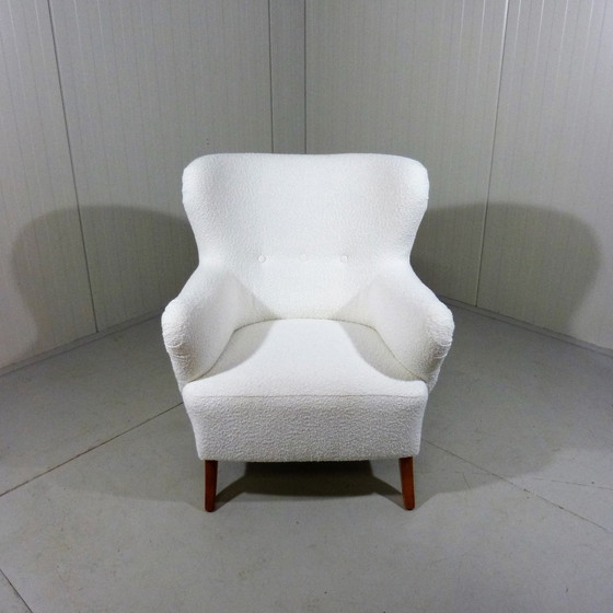 Image 1 of Mid Century Boucle Armchair