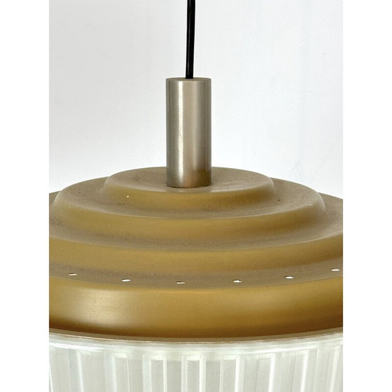 Image 1 of Vintage Art Deco chandelier in glass and metal for Seguso, Italy 1940