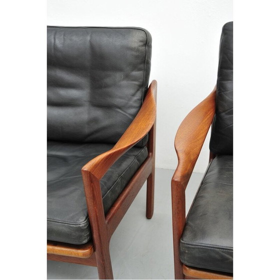 Image 1 of Pair of vintage armchairs in solid teak, 1950