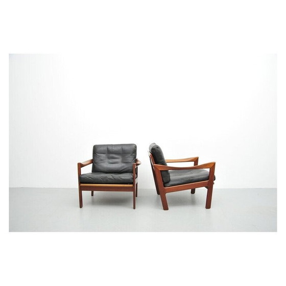 Image 1 of Pair of vintage armchairs in solid teak, 1950