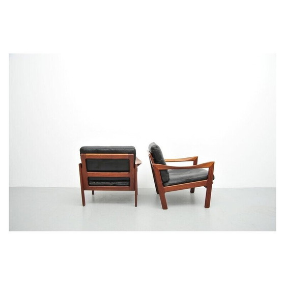 Image 1 of Pair of vintage armchairs in solid teak, 1950