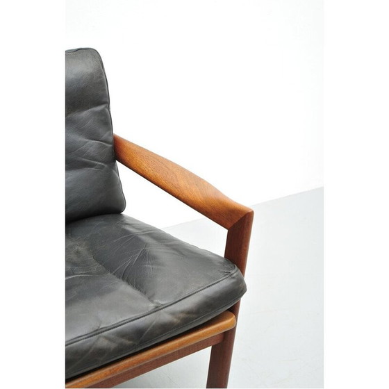 Image 1 of Pair of vintage armchairs in solid teak, 1950