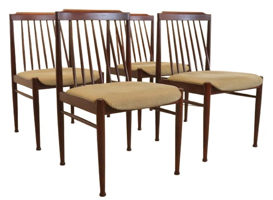 Image 1 of 4x chaises de salle à manger en bois de rose 'Sallenthin' vintage
