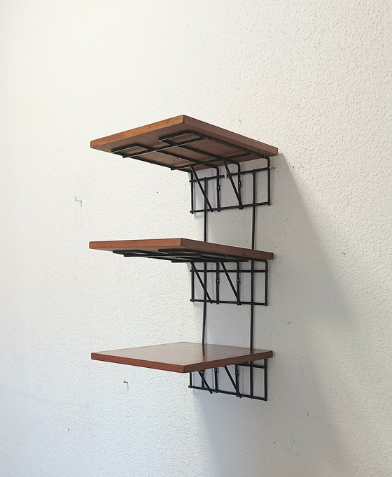 Image 1 of Sixties string wall rack with three tiers