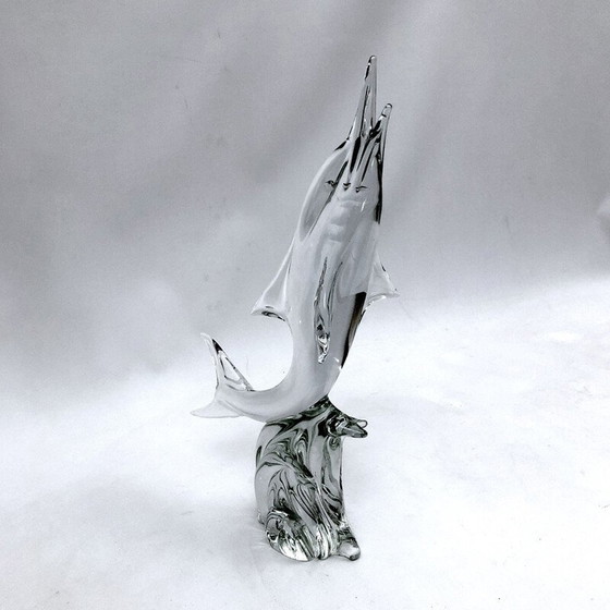 Image 1 of Mid-century Murano glass Dolphin sculpture by Licio Zanetti, 1960