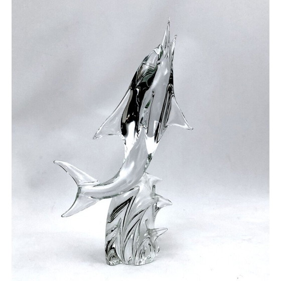 Image 1 of Mid-century Murano glass Dolphin sculpture by Licio Zanetti, 1960