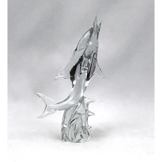 Image 1 of Mid-century Murano glass Dolphin sculpture by Licio Zanetti, 1960