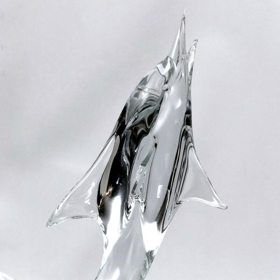 Image 1 of Mid-century Murano glass Dolphin sculpture by Licio Zanetti, 1960