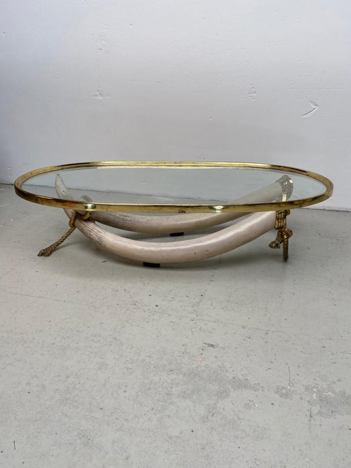 Valenti faux elephant tusk by Italo Valentin coffee table