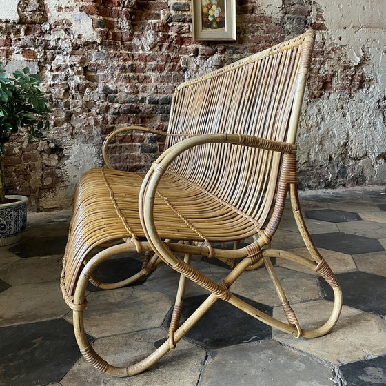 Image 1 of Divano vintage Belse 8 in rattan a 3 posti