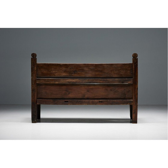 Image 1 of Vintage Art Populaire wooden bench, France