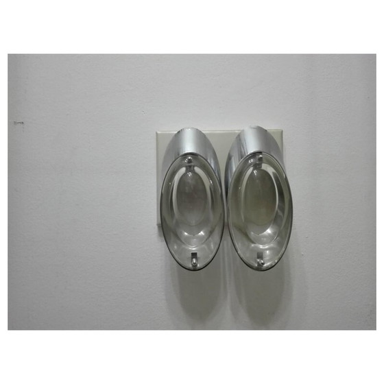 Image 1 of Coppia di lampade da parete vintage in vetro di Oscar Torlasco per Stilkronen, 1970