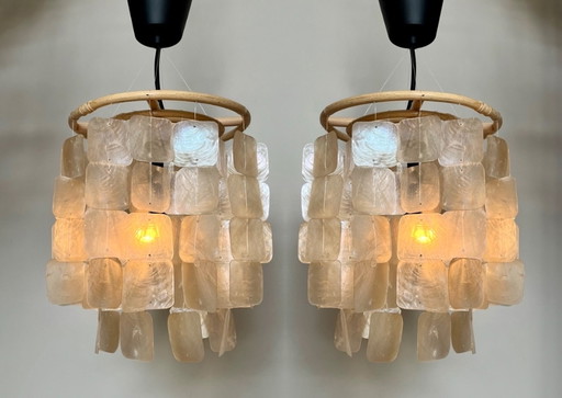 Lot de 2 lampes suspendues Capiz Shell Opaline