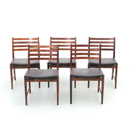 Image 1 of Set of 5 Scandinavian vintage rosewood chairs by Kai Lyngfeldt Larsen for Søren Willadsen