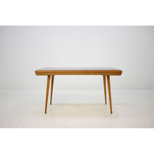 Vintage wooden coffee table, Czechoslovakia 1970