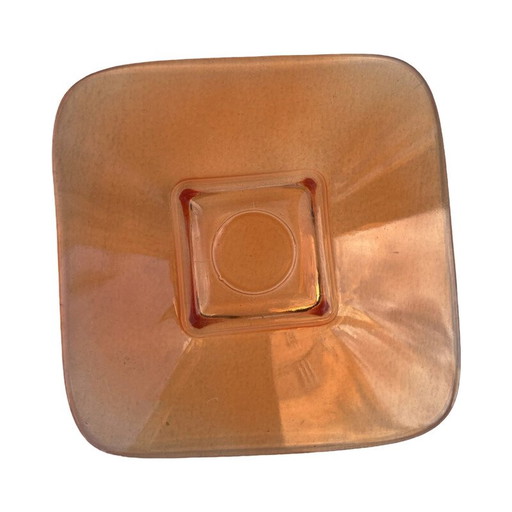 Plato de fruta vintage de vidrio soplado para Harrachov, Checoslovaquia, 1980