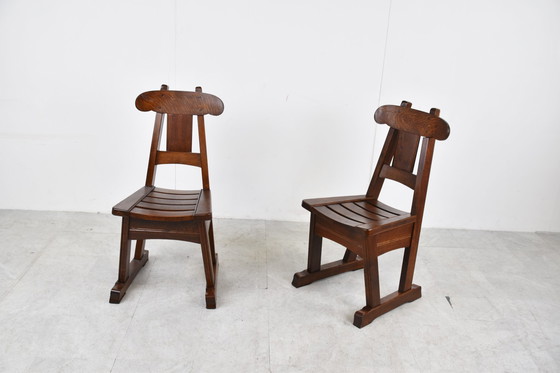 Image 1 of 4x Vintage brutalist dining chair