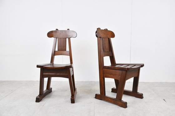 Image 1 of 4x Vintage brutalist dining chair