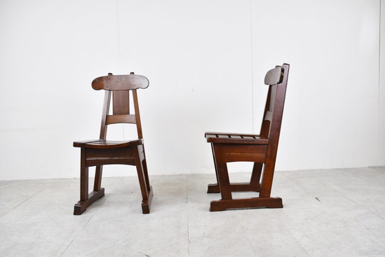 Image 1 of 4x Vintage brutalist dining chair