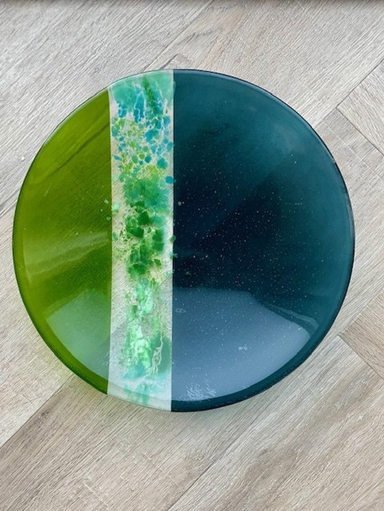 Image 1 of Bowl/Shelf Transparent Green - Unica 29Cm