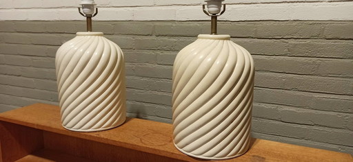 2 1979 ceramic table lamps