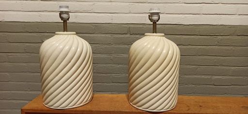 2 1979 ceramic table lamps