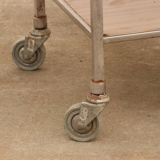 Image 1 of Vintage Czechoslovak industrial kitchen serving trolley on wheels, 1970s