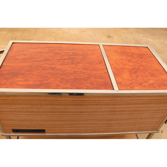 Image 1 of Vintage Czechoslovak industrial kitchen serving trolley on wheels, 1970s