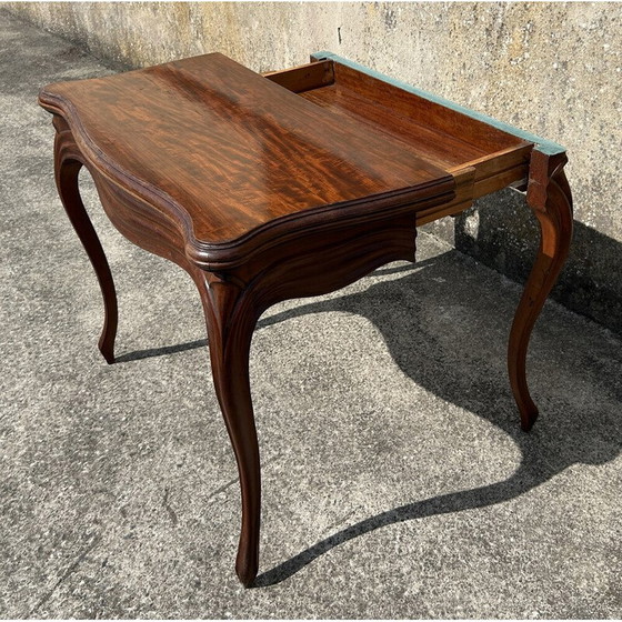 Image 1 of Vintage mahogany wood game table