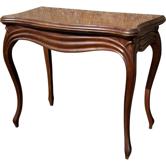 Image 1 of Vintage mahogany wood game table