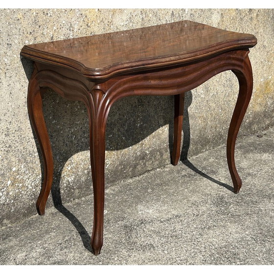 Image 1 of Vintage mahogany wood game table