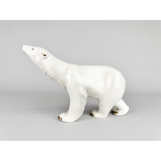 Image 1 of Vintage porcelain polar bear sculpture by Royal Dux, Czechoslovakia 1960