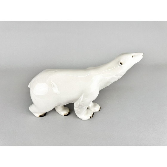 Image 1 of Vintage porcelain polar bear sculpture by Royal Dux, Czechoslovakia 1960
