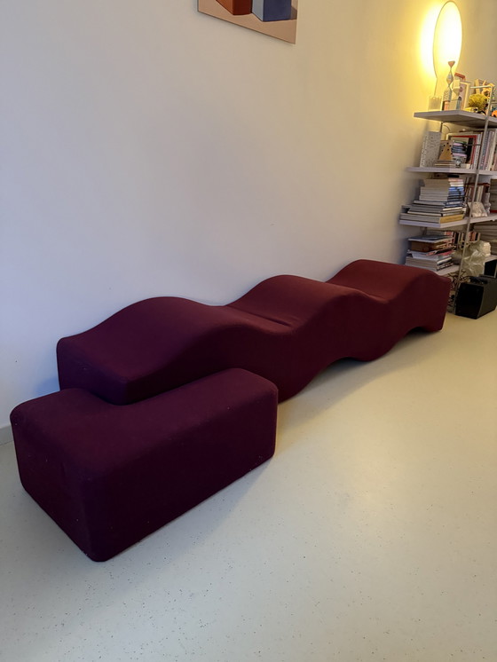 Image 1 of Wave Sofa In Aubergine Coloured Fabric