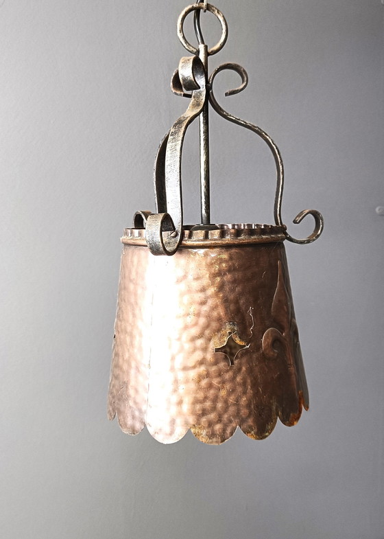 Image 1 of Brutalist Copper Pendant Light, 1970S 