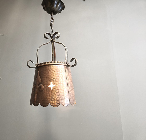 Image 1 of Brutalist Copper Pendant Light, 1970S 