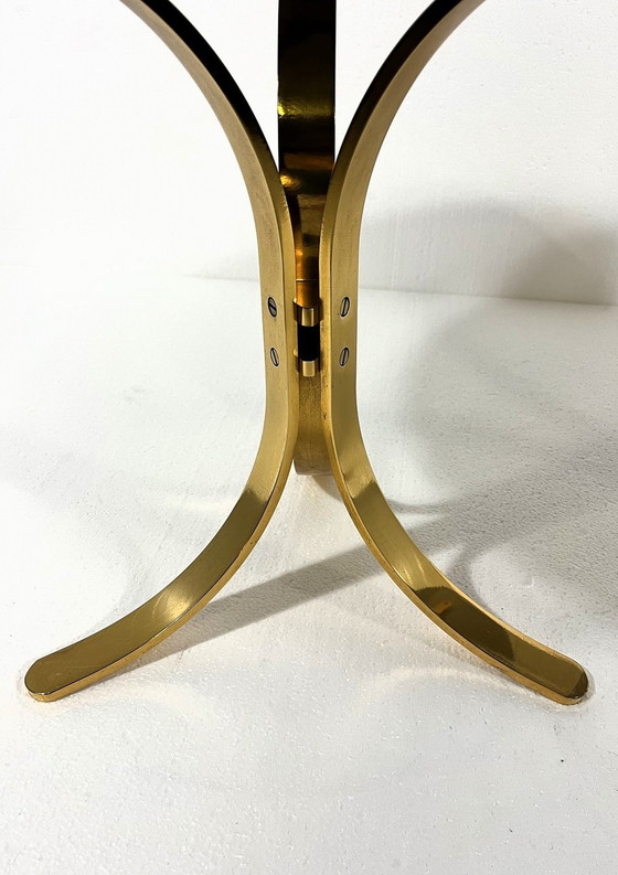 Image 1 of Brass & Smoked Glass Side Tables 1960'S