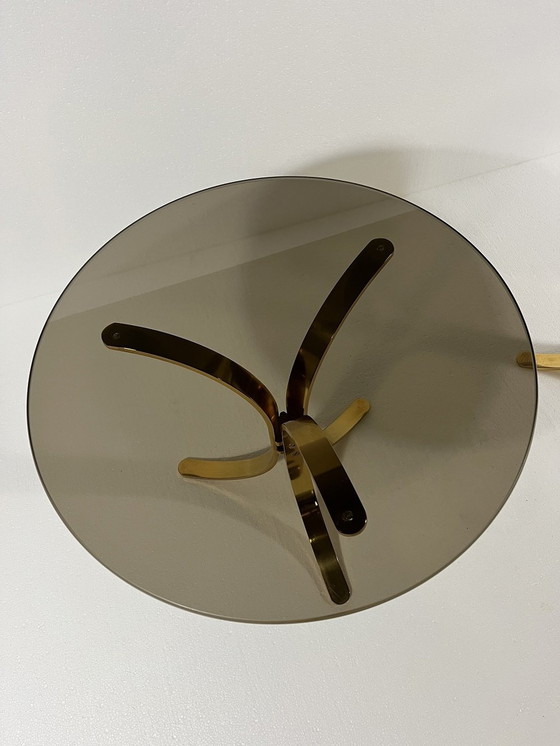 Image 1 of Brass & Smoked Glass Side Tables 1960'S