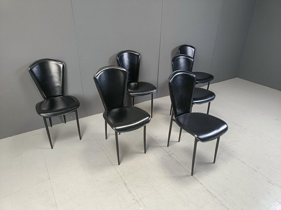 Image 1 of Set Of 6 Fasem Dining Chairs, 1980S