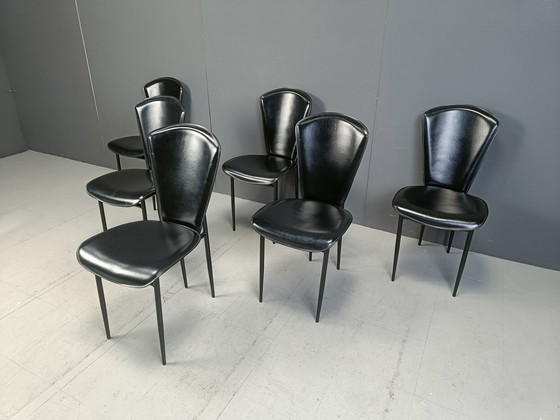 Image 1 of Set Of 6 Fasem Dining Chairs, 1980S