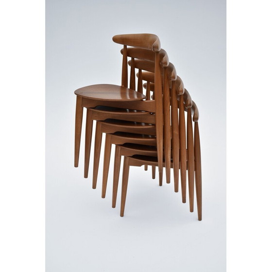 Image 1 of Vintage teak dining set by Hans Wegner Heart for Fritz Hansen, 1950